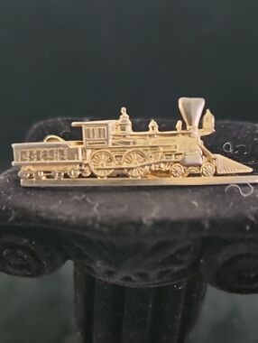 Vintage Hickok Gold Tone "The General" 4-4-0 Steam Locomotive Tie Clip